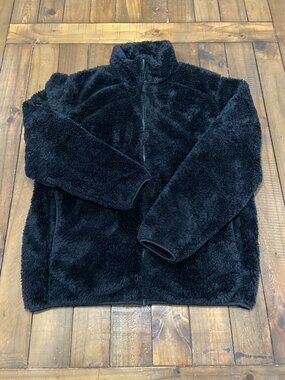 Uniqlo Fluffy Yarn Fleece Full-Zip Jacket‎ - Black - Size Large